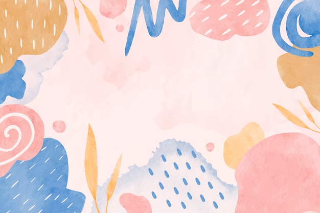 Watercolor abstract doodle background