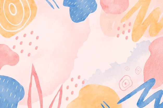 Watercolor abstract doodle background