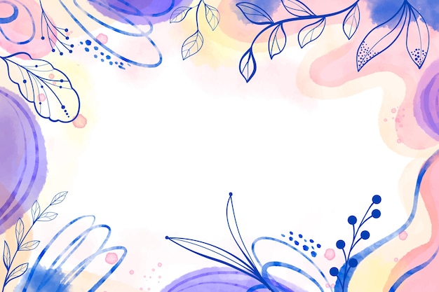 Watercolor abstract doodle background