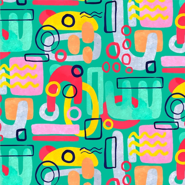 Free vector watercolor abstract doodle pattern