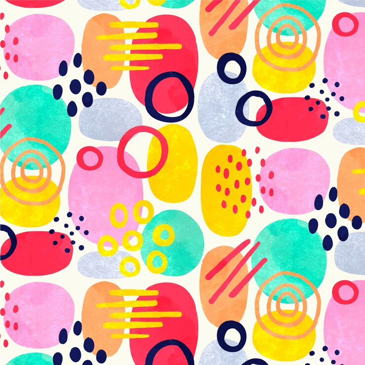 Free Vector watercolor abstract doodle pattern