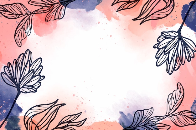 Watercolor abstract floral background