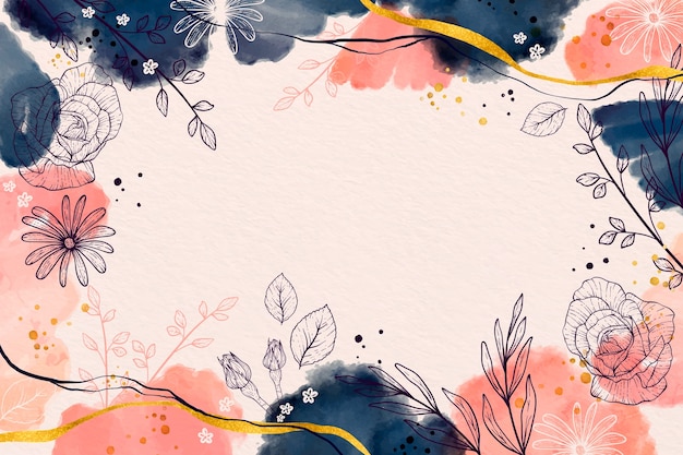 Watercolor abstract floral background