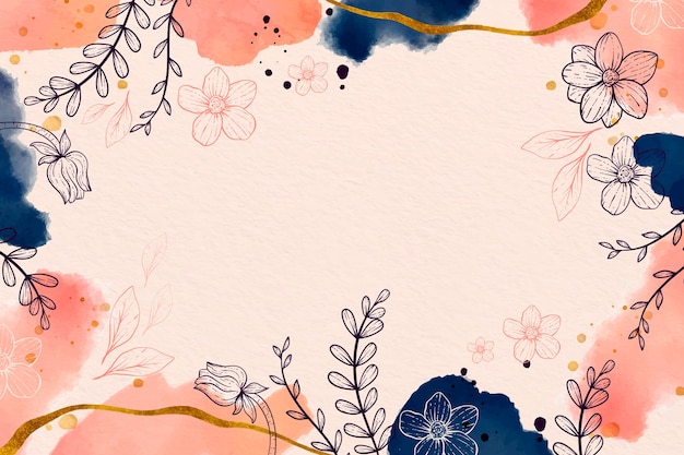 Watercolor abstract floral background