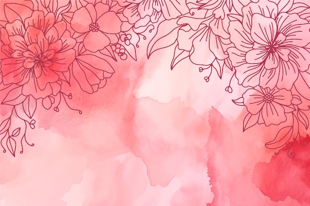 Watercolor abstract floral background