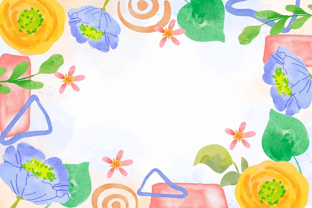 Watercolor abstract floral background