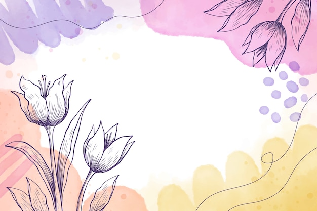 Watercolor abstract floral background