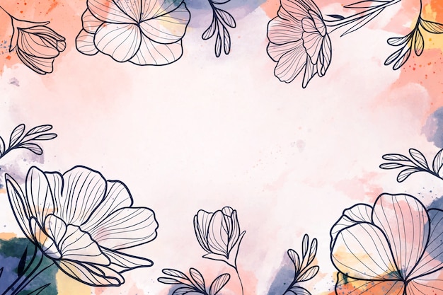 Watercolor abstract floral background