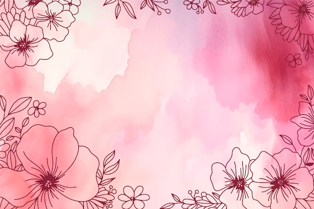 Watercolor abstract floral background