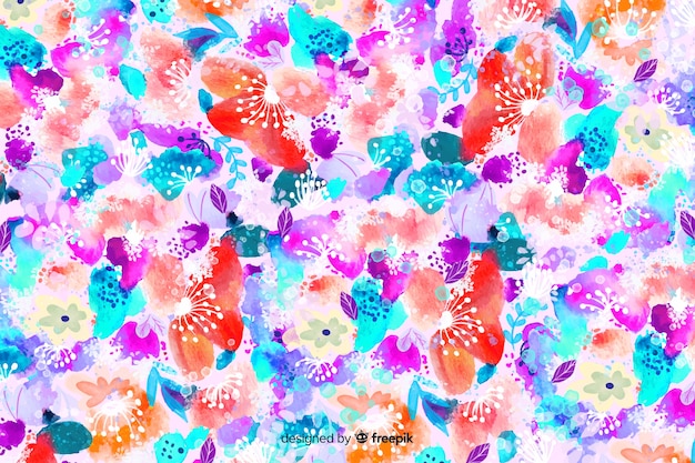 Watercolor abstract floral background