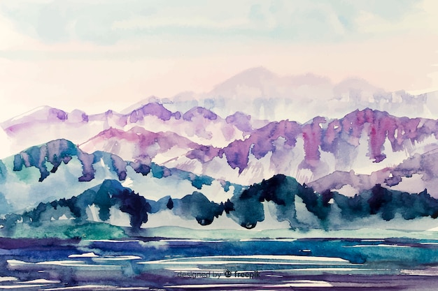 Watercolor abstract landscape background