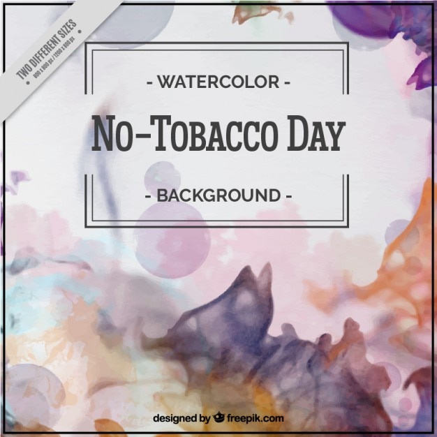 Vettore gratuito acquerello astratto senza tabacco day background