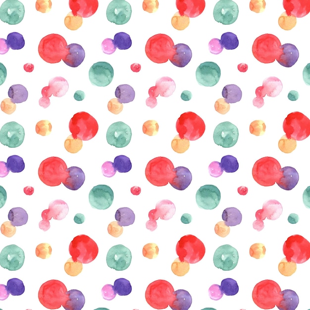 Watercolor abstract seamless pattern with dots