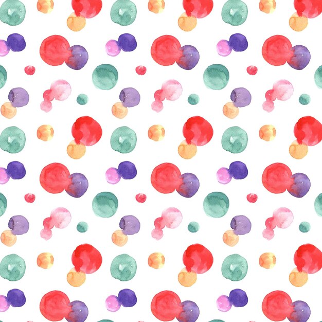 Watercolor abstract seamless pattern with dots