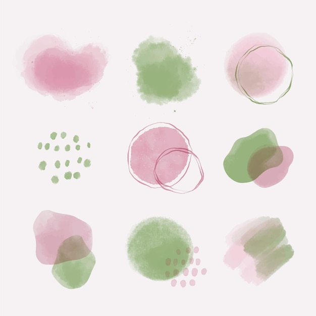 Watercolor abstract shape set