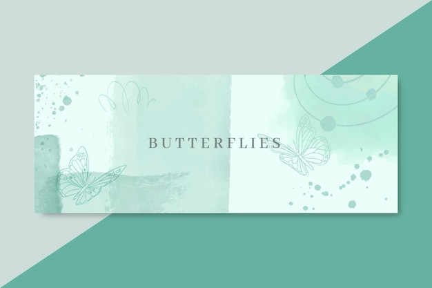 Watercolor abstract shapes facebook cover