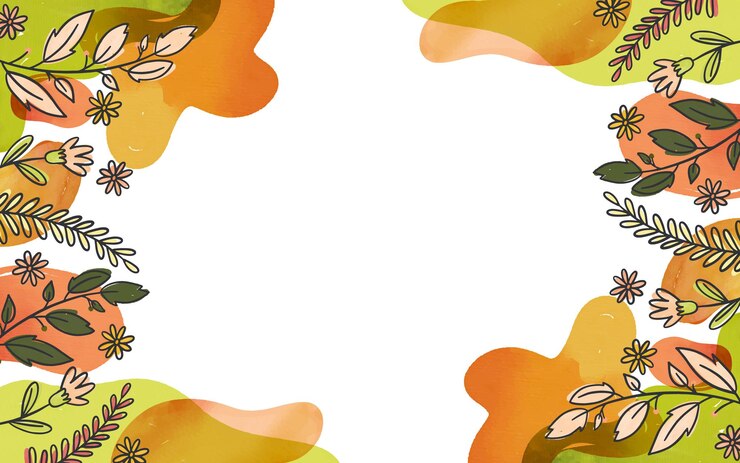 Free Vector watercolor abstract shapes with hand drawn flowers background