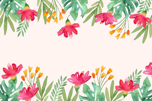 Free vector watercolor abstract summer flowers background