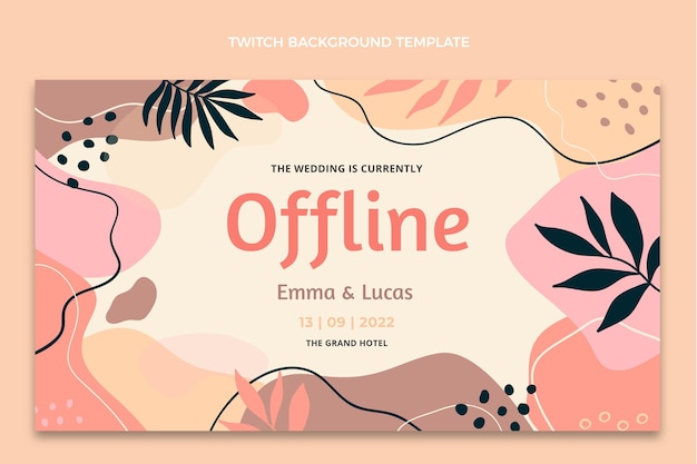 Free vector watercolor abstract wedding twitch background