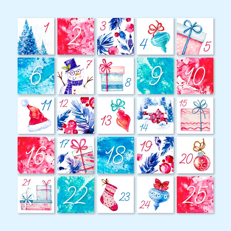 Free Vector watercolor advent calendar