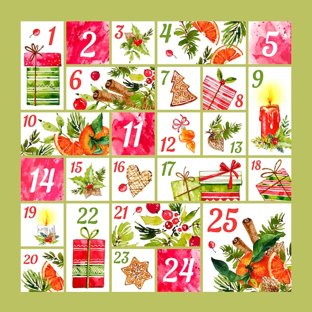 Watercolor Advent Calendar