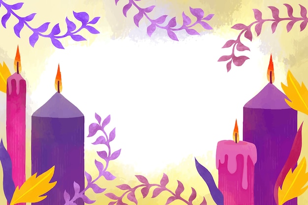 Free vector watercolor advent candles collection