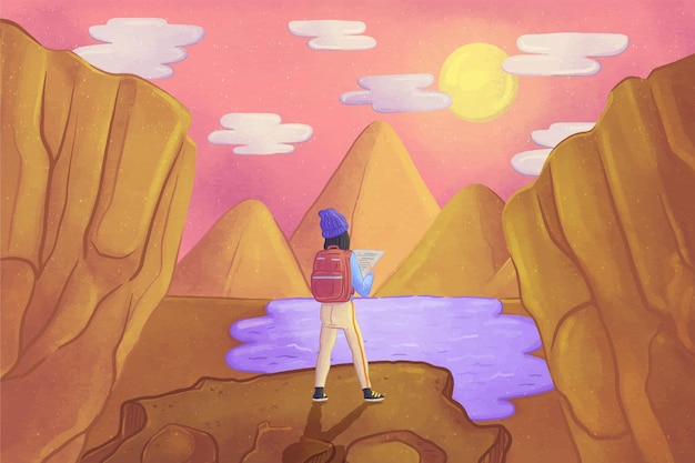 Free vector watercolor adventure background