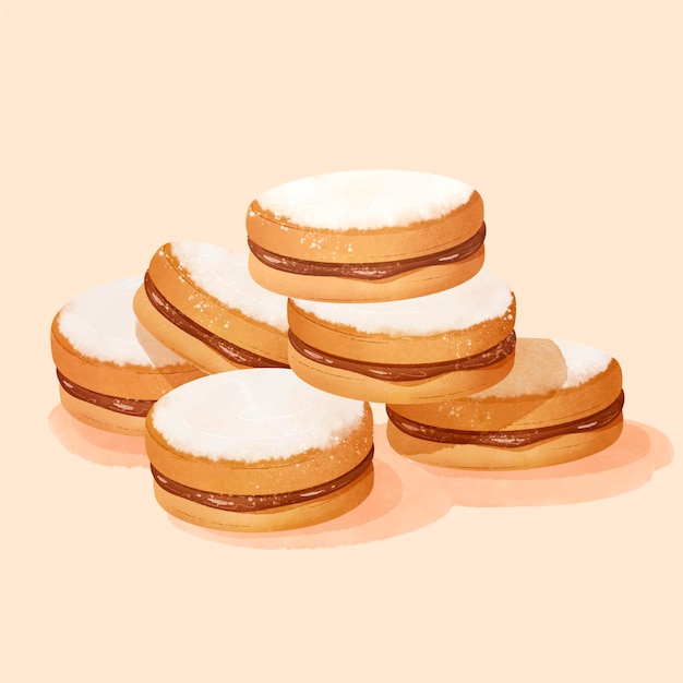 Free vector watercolor alfajor illustration