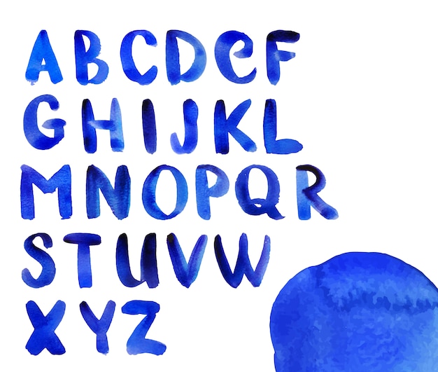 Vettore gratuito alfabeto disegno acquerello