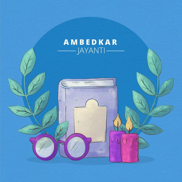 Free vector watercolor ambedkar jayanti illustration