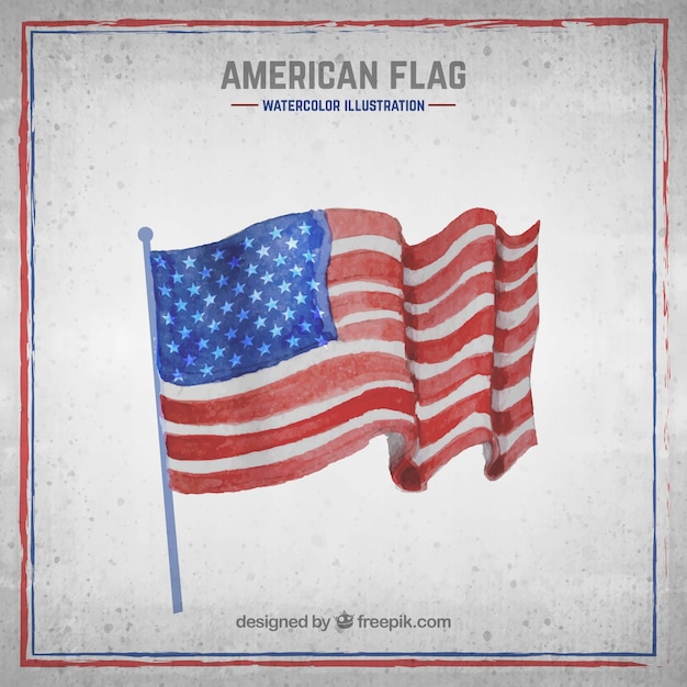 Free vector watercolor american flag