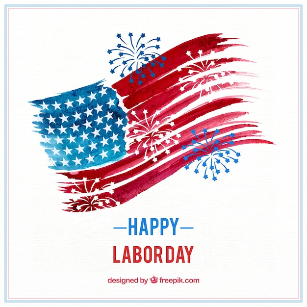 Free vector watercolor american labor day composition