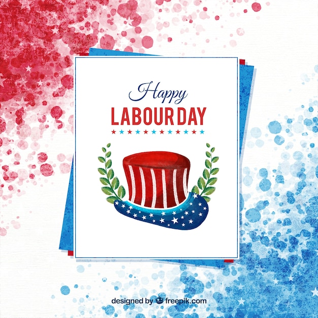 Free vector watercolor american labor day composition