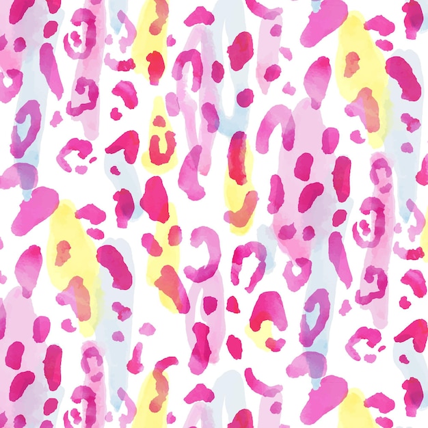 Free vector watercolor animal panther print pattern