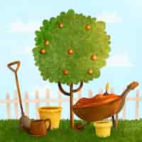 Free vector watercolor arbor day illustration