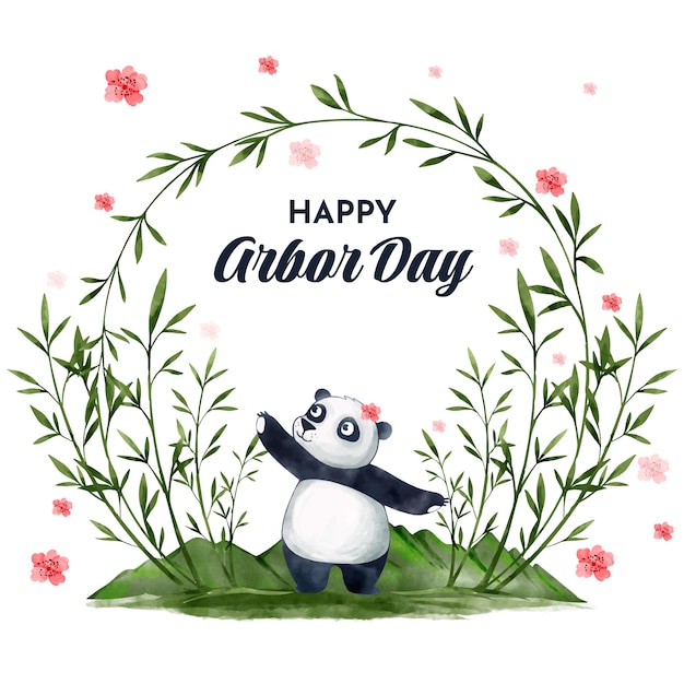 Free vector watercolor arbor day illustration