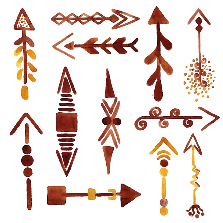 Free Vector watercolor arrows collection