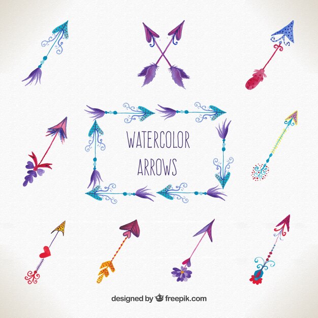 Watercolor arrows collection