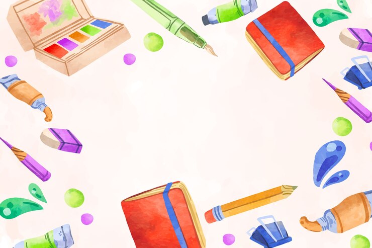 Free Vector watercolor art supplies background