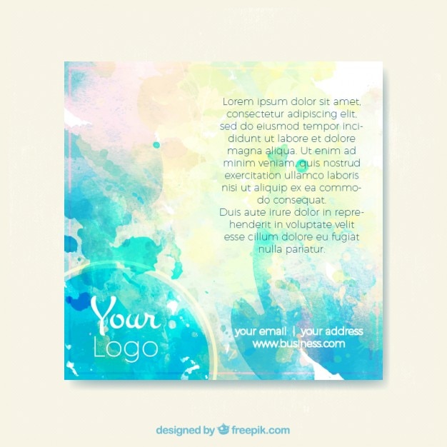 Free vector watercolor artistic flyer