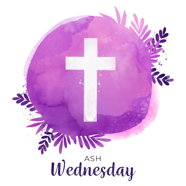 Watercolor ash wednesday background