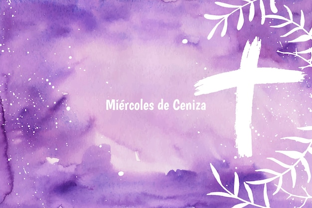 Watercolor ash wednesday background