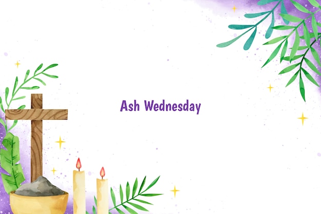 Free vector watercolor ash wednesday background