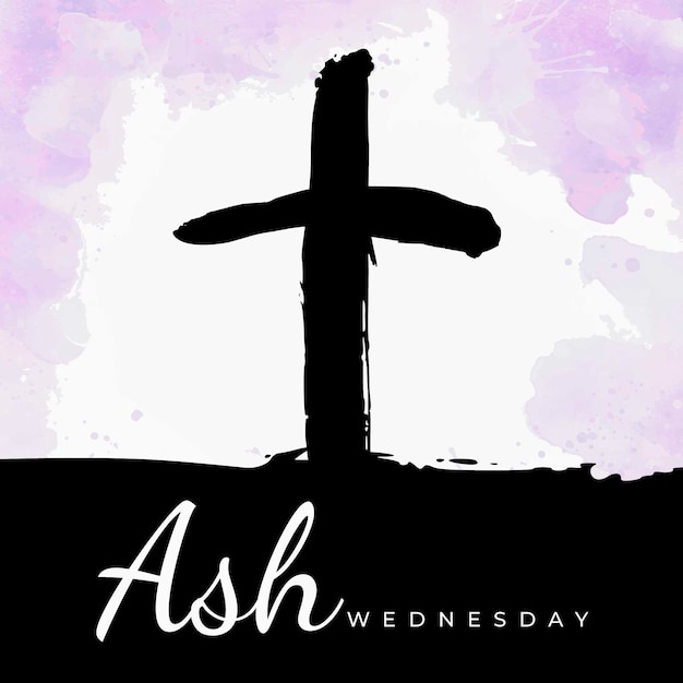 Free vector watercolor ash wednesday lettering