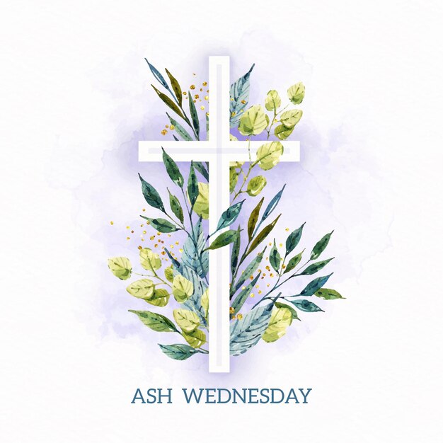 Watercolor ash wednesday template