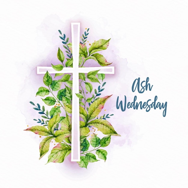 Watercolor ash wednesday template