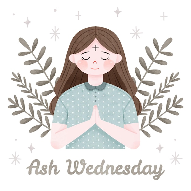 Free vector watercolor ash wednesday