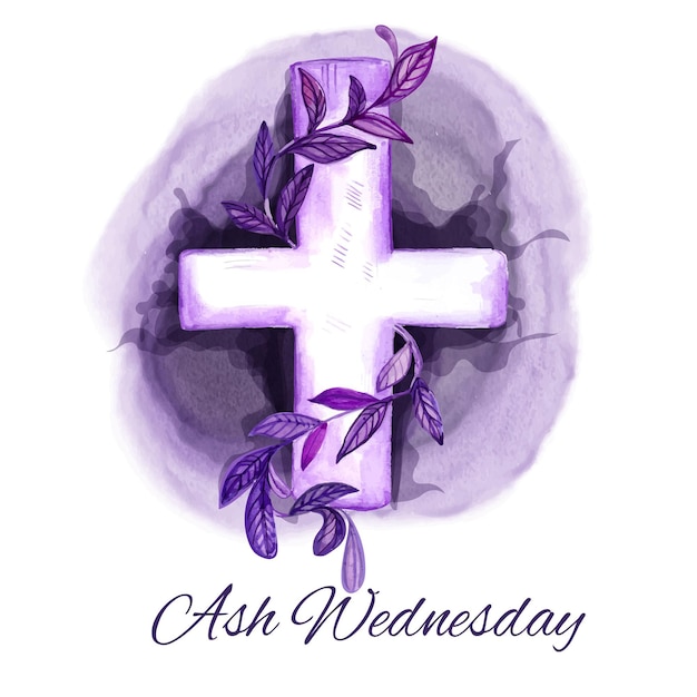 Free vector watercolor ash wednesday