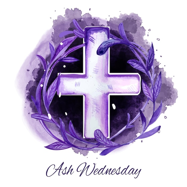 Watercolor ash wednesday