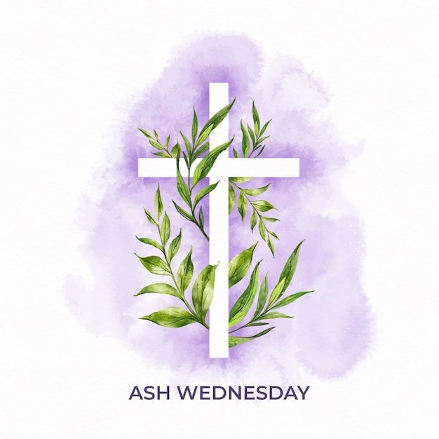 Free vector watercolor ash wednesday